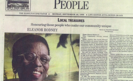 A LIFE Article dedicated to community leader and educator Eleanor Rodney (September 20, 1999).